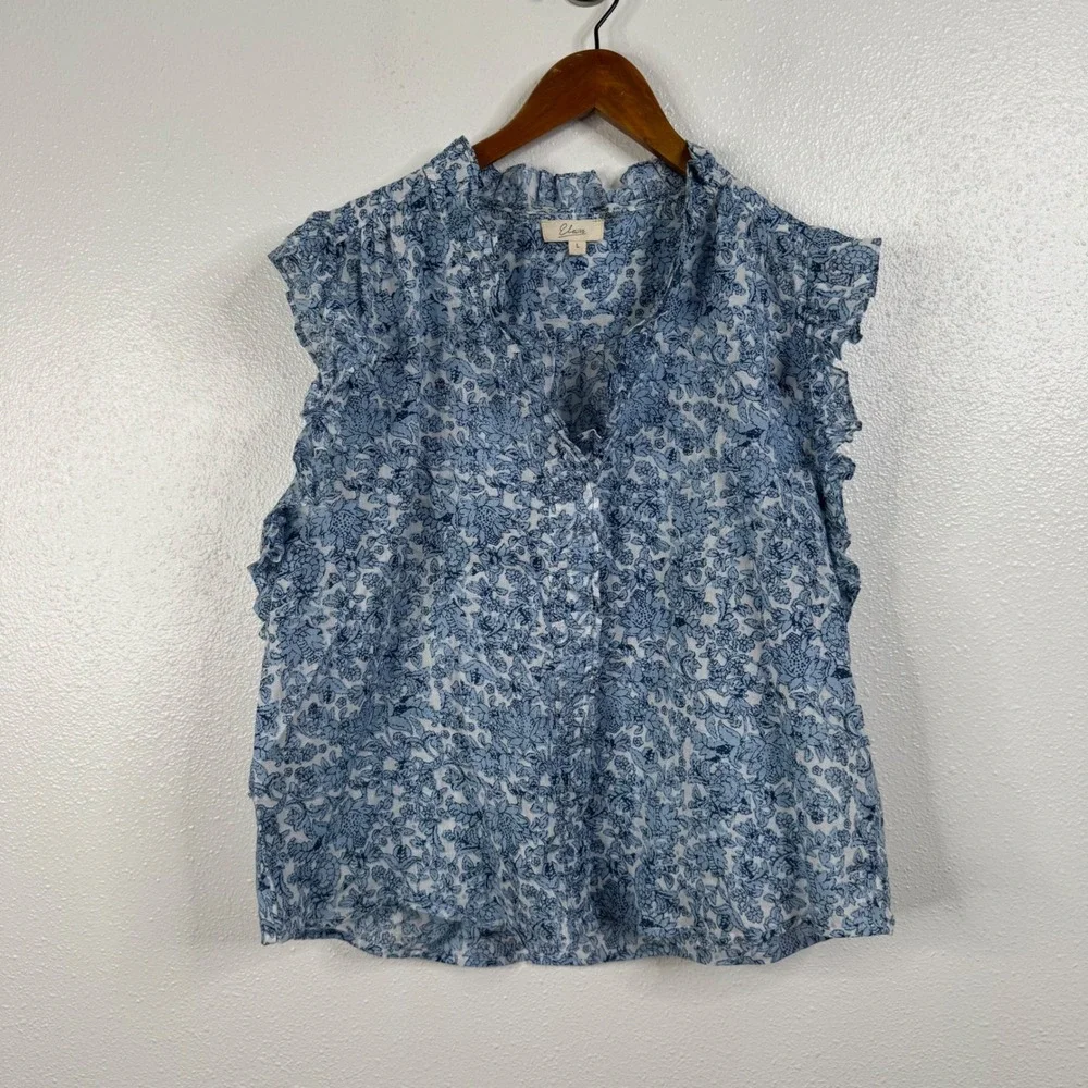 Elan Blue‎ Floral Matching Skirt Set Size Large